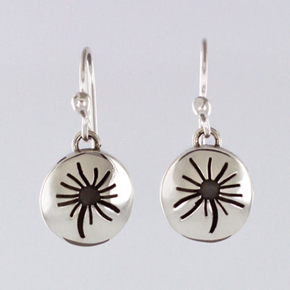 Far Fetched Dandelion Dangle Earrings 925 Sterling Silver